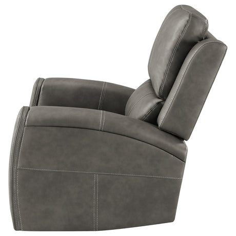 Brickston Charcoal Triple Power Swivel Glider Recliner from Coaster - Luna Furniture