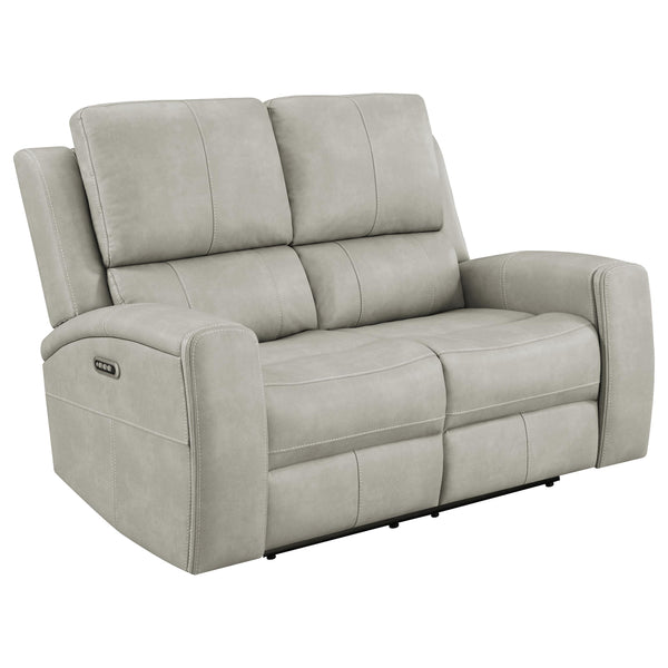 Brickston Gray Triple Power Reclining Loveseat