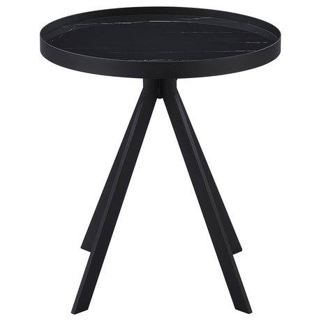 Briggs Black 2-Piece Round Coffee and End Table Set from Coaster - Luna Furniture