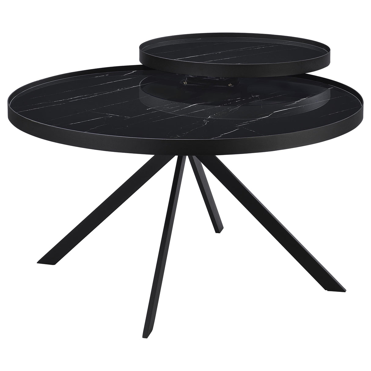 Briggs Black 2-Piece Round Coffee and End Table Set from Coaster - Luna Furniture