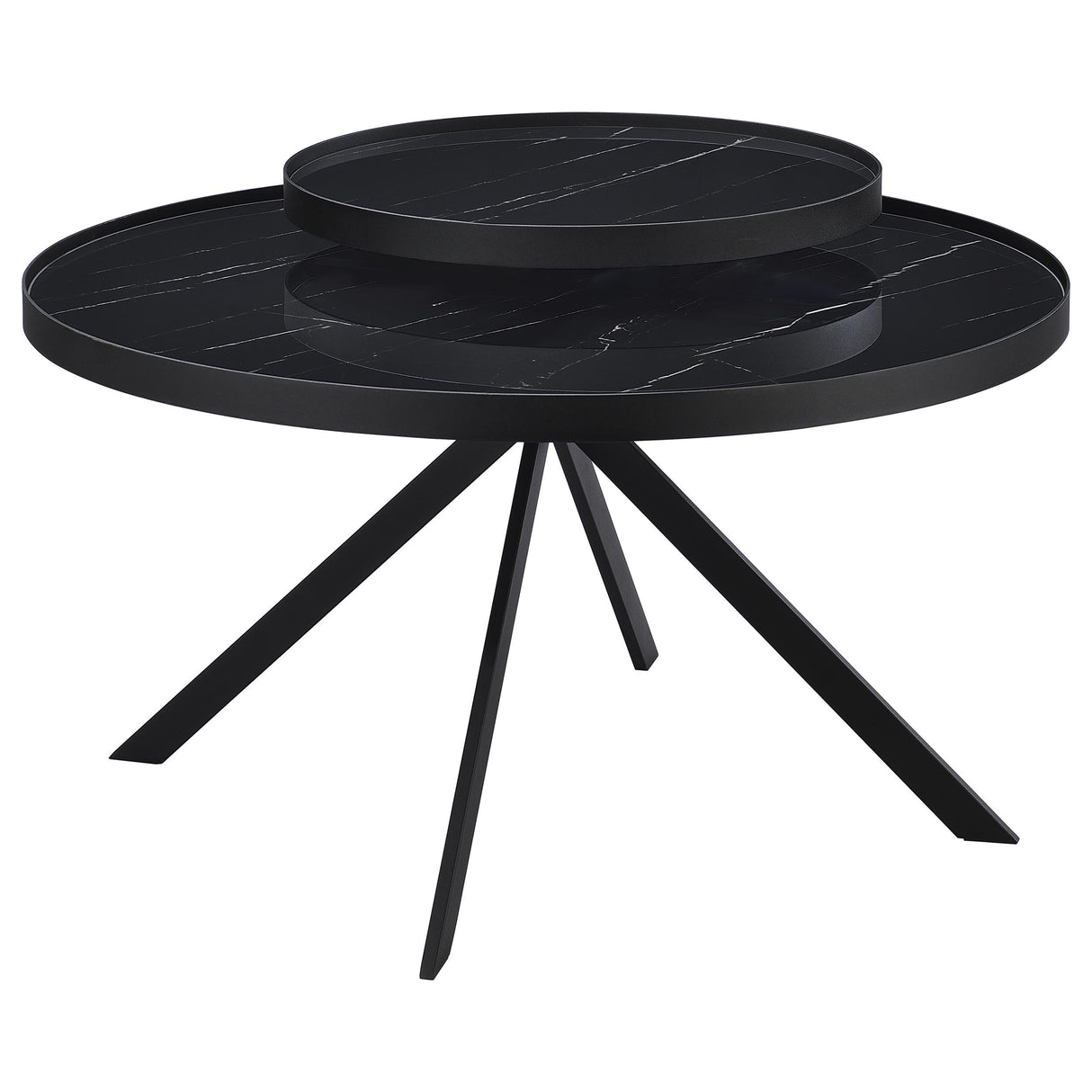 Briggs Black 3-Piece Round Coffee and End Table Set from Coaster - Luna Furniture