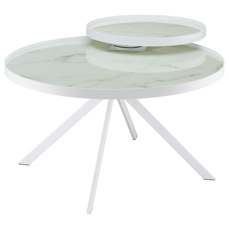 Briggs White 3-Piece Round Coffee and End Table Set from Coaster - Luna Furniture