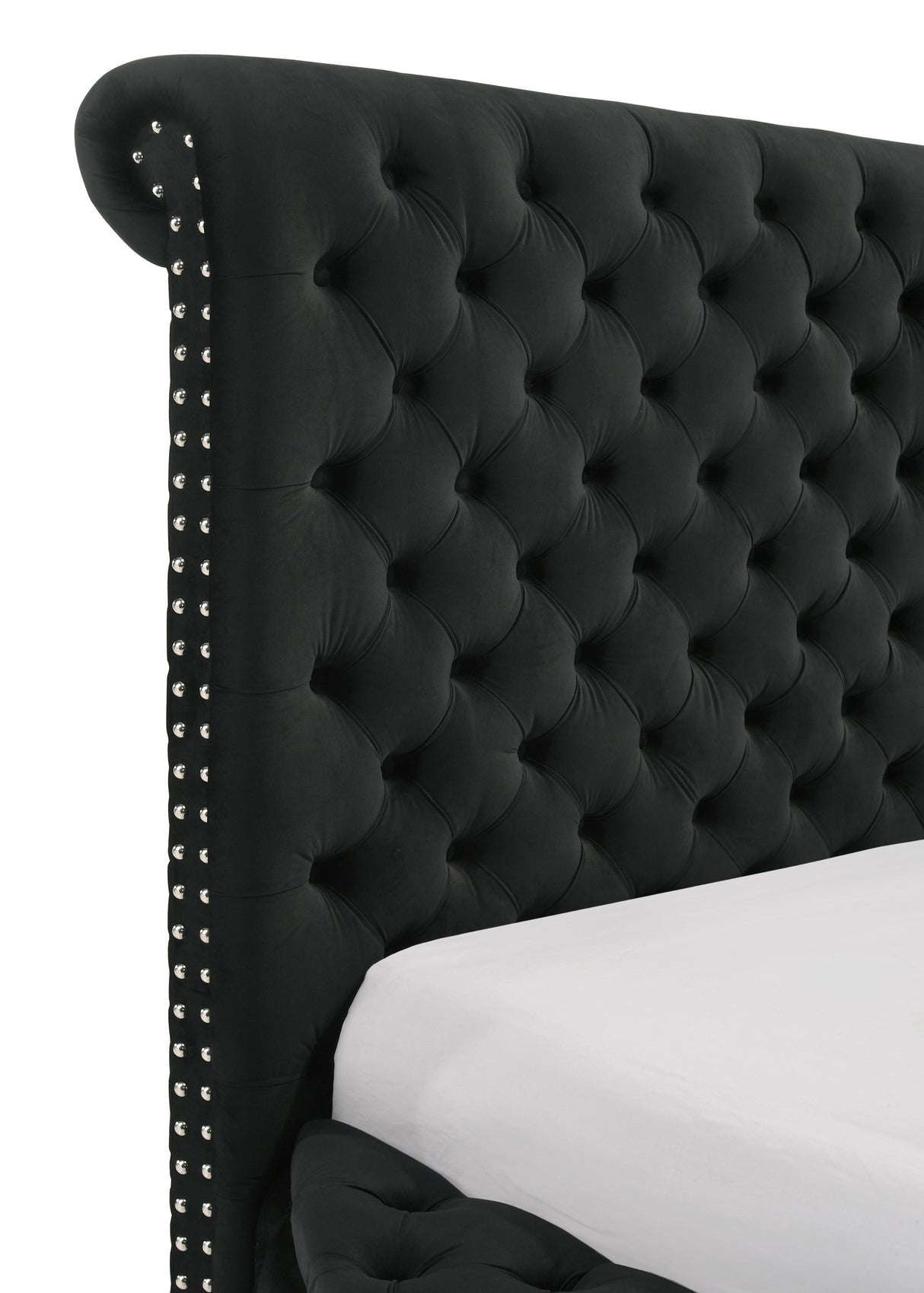 Brigitte Black King Upholstered Storage Panel Bed from Crown Mark - Luna Furniture