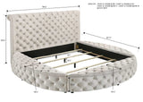 Brigitte Ivory Queen Upholstered Storage Panel Bed from Crown Mark - Luna Furniture