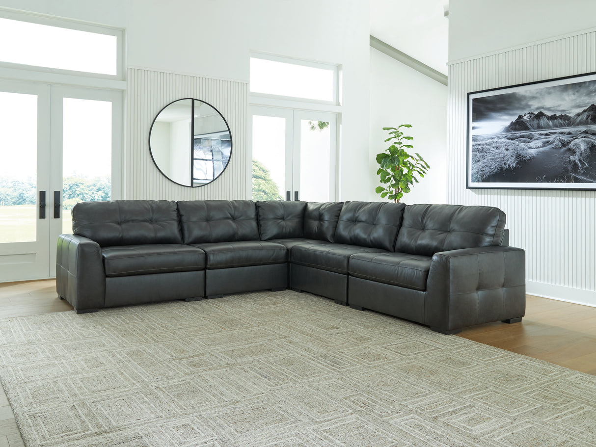 Brindley Pier Fog 5-Piece Sectional from Ashley - Luna Furniture
