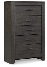 Brinxton Charcoal King Panel Headboard, Dresser, Mirror, Chest and 2 Nightstands from Ashley - Luna Furniture