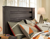 Brinxton Full Panel Bed with Mirrored Dresser and 2 Nightstands in Charcoal from Ashley - Luna Furniture