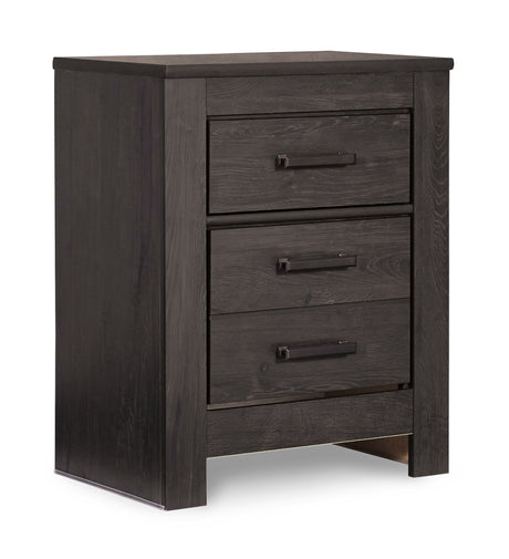 Brinxton Full Panel Headboard Bed with Mirrored Dresser, Chest and Nightstand in Charcoal from Ashley - Luna Furniture