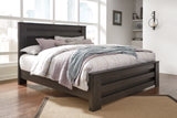 Brinxton King/California King Panel Headboard Bed with Mirrored Dresser, Chest and Nightstand in Charcoal from Ashley - Luna Furniture