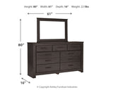 Brinxton King/California King Panel Headboard Bed with Mirrored Dresser in Charcoal from Ashley - Luna Furniture