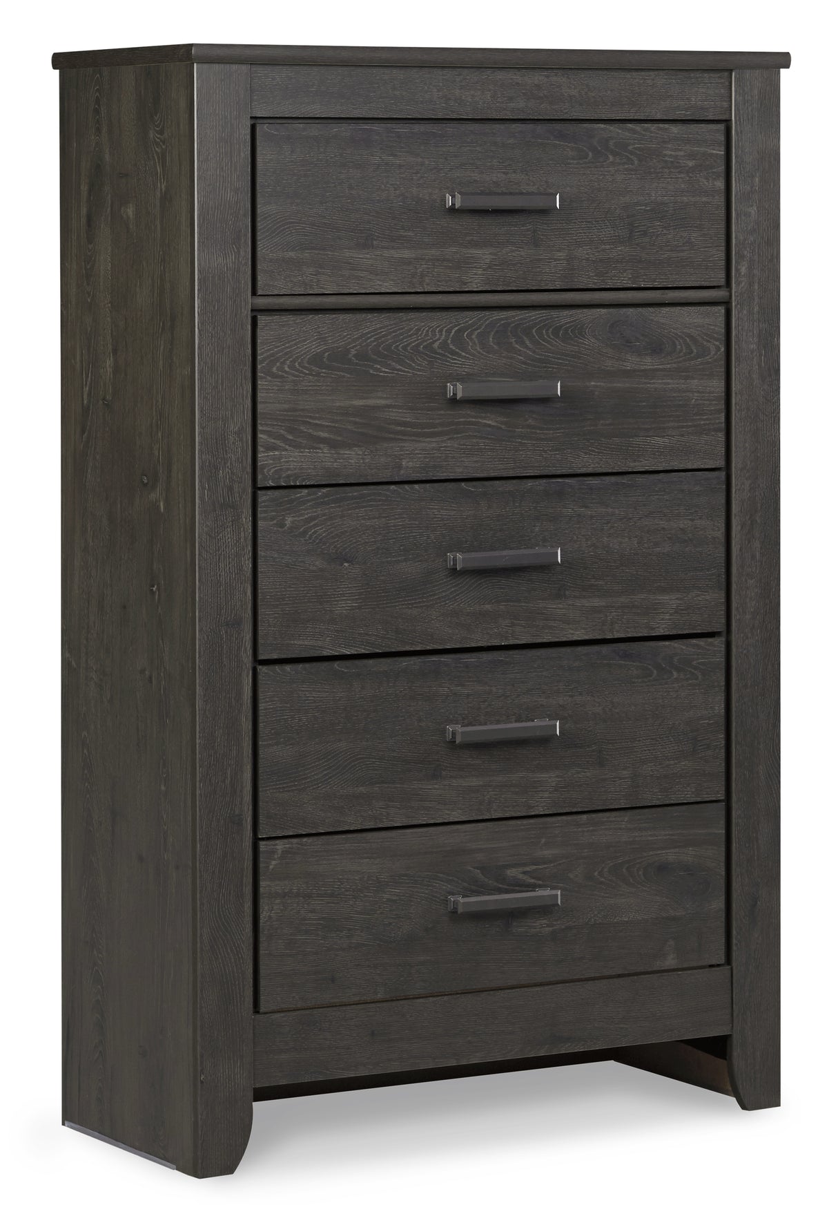 Brinxton King Panel Bed with Mirrored Dresser, Chest and 2 Nightstands in Charcoal from Ashley - Luna Furniture