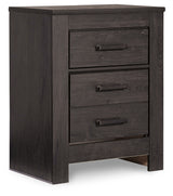 Brinxton Queen Panel Bed with 2 Nightstands in Charcoal from Ashley - Luna Furniture