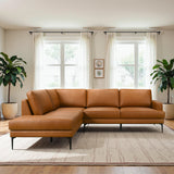 Bristol Cognac Vegan Leather LAF Sectional Sofa from Ashcroft Furniture - Luna Furniture