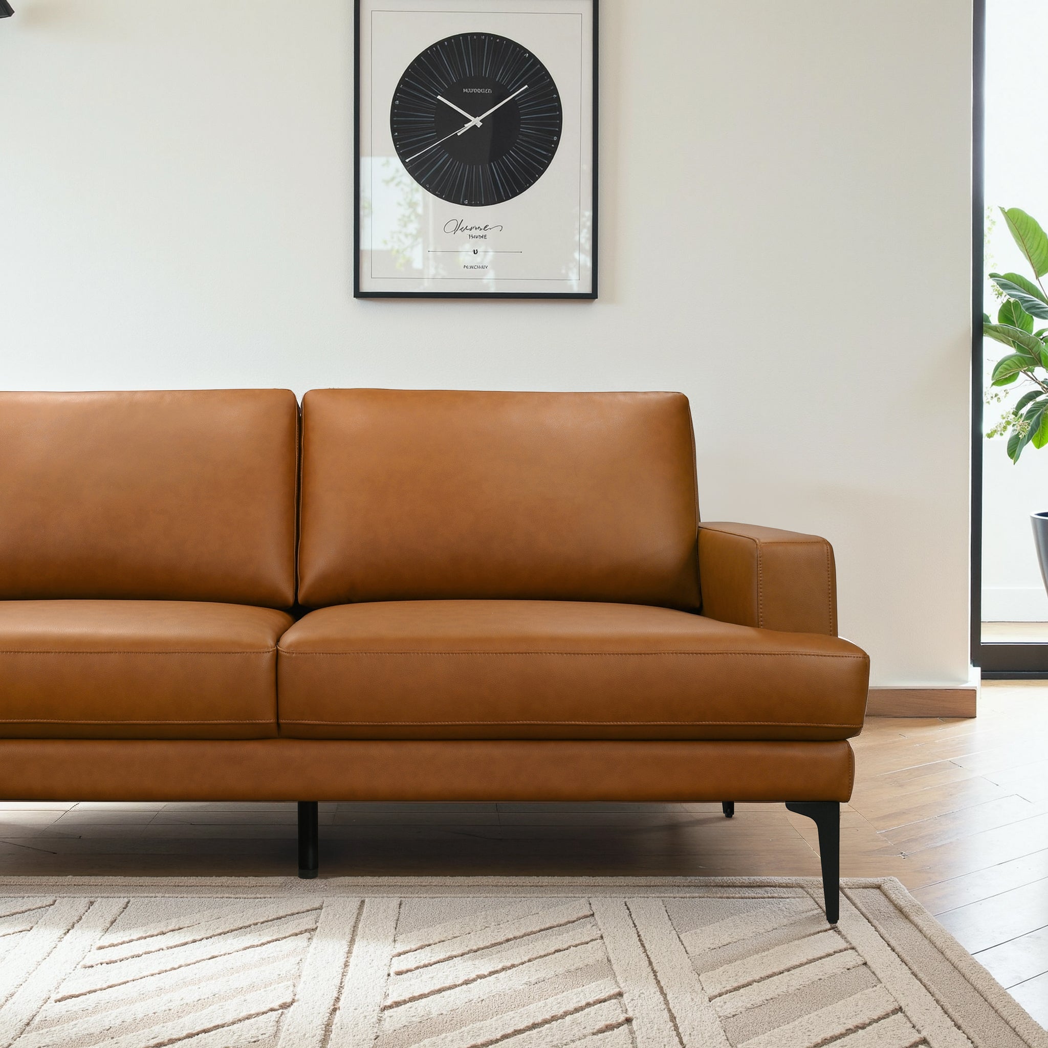 Bristol Cognac Vegan Leather LAF Sectional Sofa – Luna Furniture
