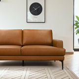 Bristol Cognac Vegan Leather LAF Sectional Sofa from Ashcroft Furniture - Luna Furniture