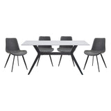 Brixley Black/Gray/White Sintered Stone-Top 63" Dining Set from Homelegance - Luna Furniture