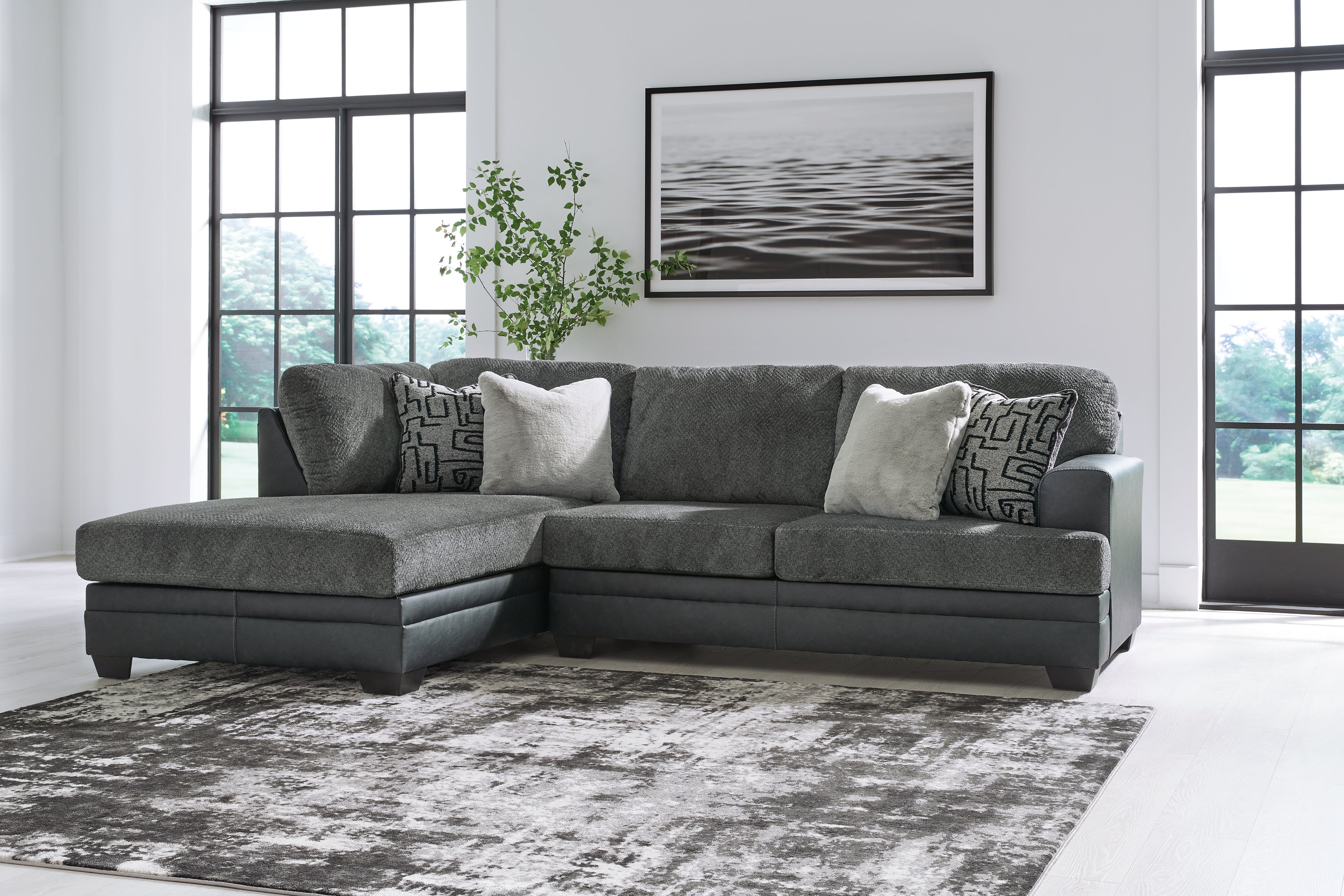 Brixley Pier Graphite 2-Piece Sectional with Chaise – Luna Furniture