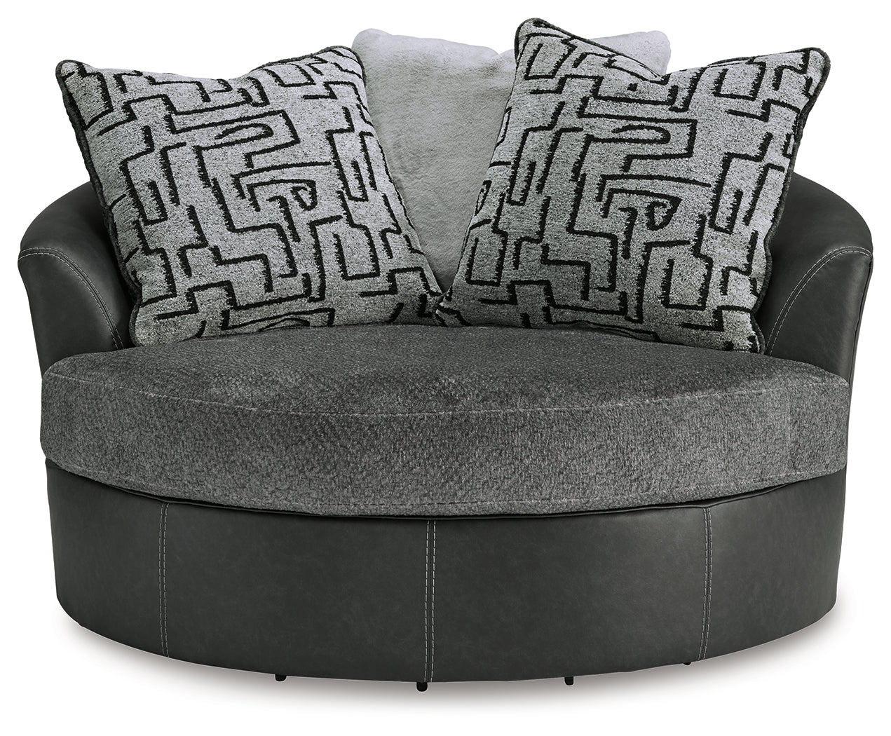 Ashley Brixley Pier Graphite Oversized Swivel Accent Chair – Luna