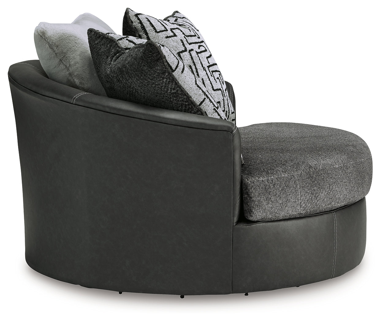 Brixley Pier Graphite Oversized Swivel Accent Chair – Luna Furniture