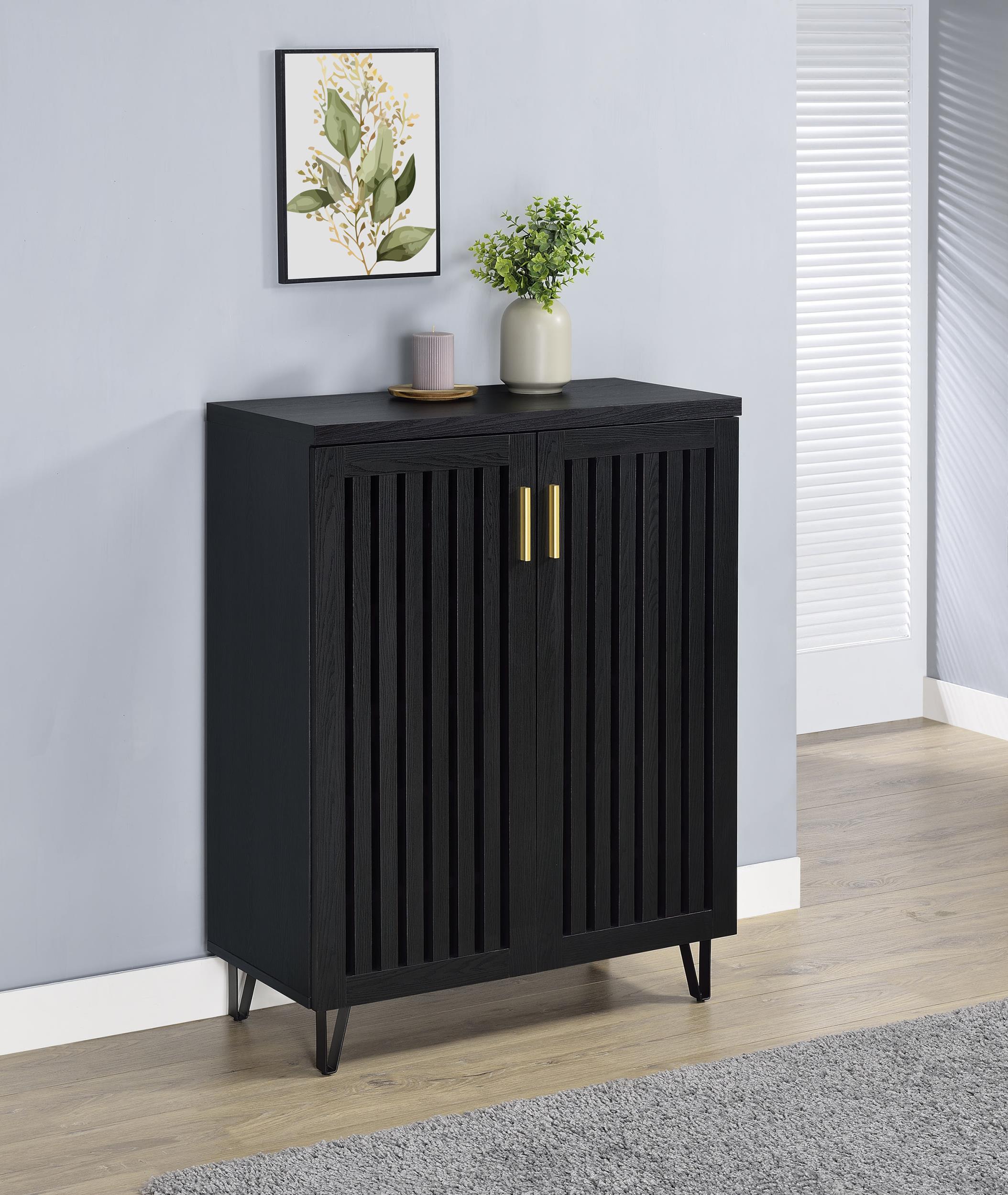 Brixton Black 2-Door Entryway Shoe Storage Cabinets – Luna Furniture