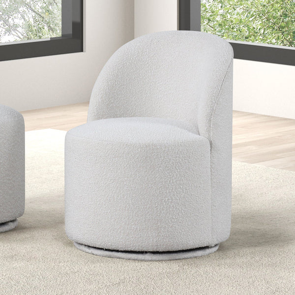 Broager White Dining Swivel Chair