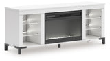 Brollevi White 60" TV Stand with Electric Fireplace from Ashley - Luna Furniture