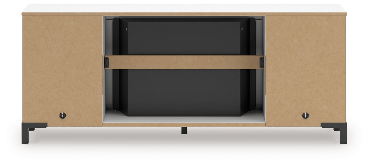 Brollevi White 60" TV Stand with Electric Fireplace from Ashley - Luna Furniture
