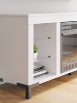 Brollevi White 60" TV Stand with Electric Fireplace from Ashley - Luna Furniture