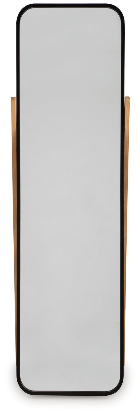 Bronick Black/Brown Floor Mirror from Ashley - Luna Furniture