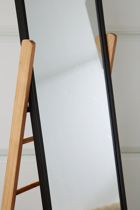 Bronick Black/Brown Floor Mirror from Ashley - Luna Furniture