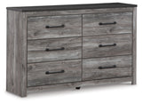 Bronyan King Panel Bed with Dresser in Dark Gray from Ashley - Luna Furniture