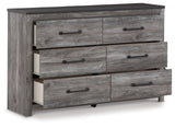 Bronyan King Panel Bed with Dresser in Dark Gray from Ashley - Luna Furniture
