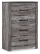 Bronyan King Panel Bed with Mirrored Dresser, Chest and 2 Nightstands in Dark Gray from Ashley Furniture - Luna Furniture