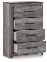 Bronyan King Panel Bed with Mirrored Dresser, Chest and 2 Nightstands in Dark Gray from Ashley Furniture - Luna Furniture
