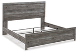Bronyan King Panel Bed with Mirrored Dresser, Chest and 2 Nightstands in Dark Gray from Ashley Furniture - Luna Furniture