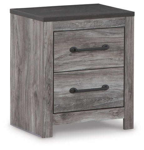 Bronyan King Panel Bed with Mirrored Dresser, Chest and 2 Nightstands in Dark Gray from Ashley - Luna Furniture