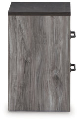 Bronyan King Panel Bed with Mirrored Dresser, Chest and 2 Nightstands in Dark Gray from Ashley Furniture - Luna Furniture