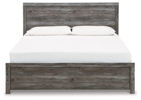 Bronyan King Panel Bed with Mirrored Dresser and 2 Nightstands in Dark Gray from Ashley - Luna Furniture