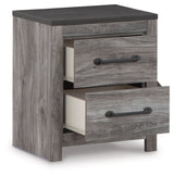 Bronyan King Panel Bed with Mirrored Dresser and 2 Nightstands in Dark Gray from Ashley - Luna Furniture