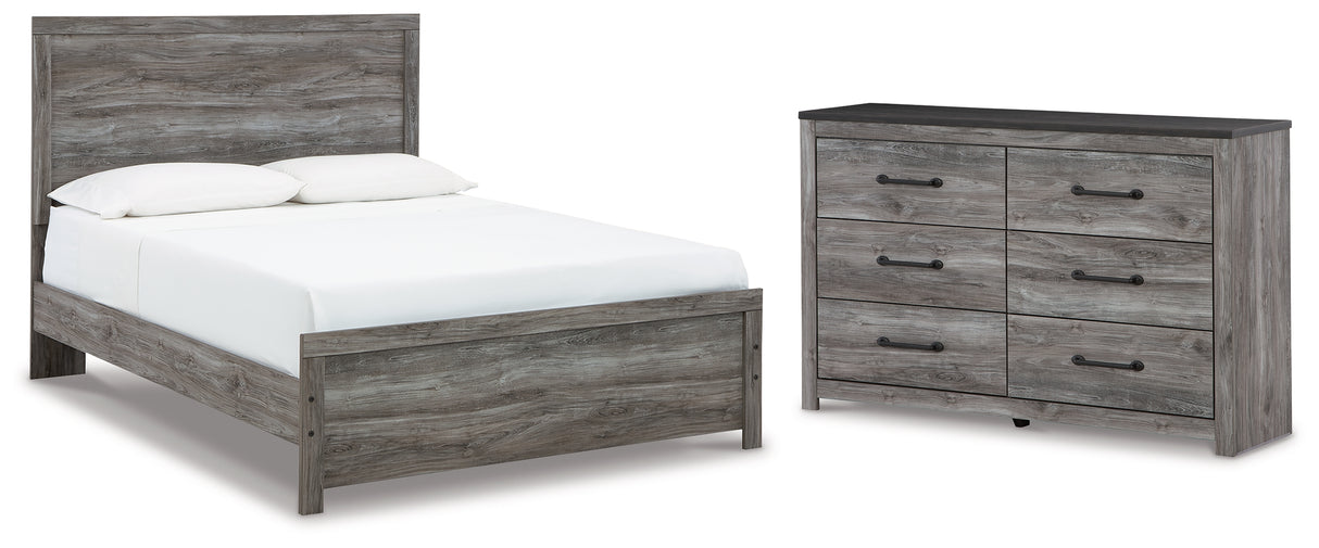 Bronyan Queen Panel Bed with Dresser in Dark Gray from Ashley - Luna Furniture