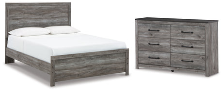 Bronyan Queen Panel Bed with Dresser in Dark Gray from Ashley - Luna Furniture