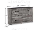 Bronyan Queen Panel Bed with Dresser in Dark Gray from Ashley - Luna Furniture