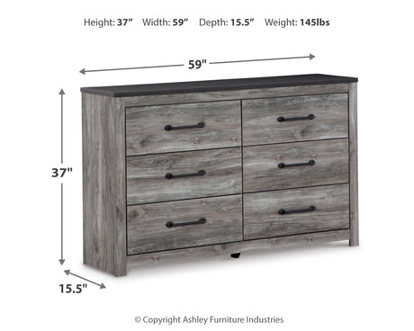 Bronyan Queen Panel Bed with Dresser in Dark Gray from Ashley - Luna Furniture
