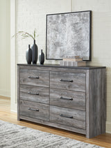 Bronyan Queen Panel Bed with Dresser in Dark Gray from Ashley - Luna Furniture