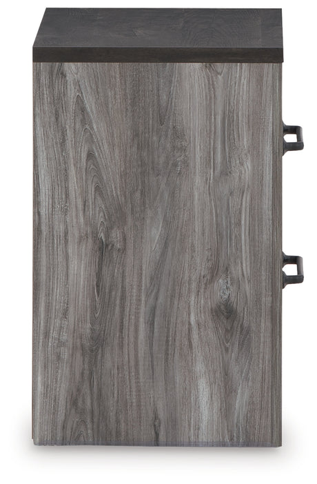 Bronyan Queen Panel Bed with Mirrored Dresser and 2 Nightstands in Dark Gray from Ashley - Luna Furniture