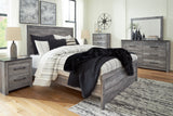 Bronyan Queen Panel Bed with Mirrored Dresser and 2 Nightstands in Dark Gray from Ashley - Luna Furniture