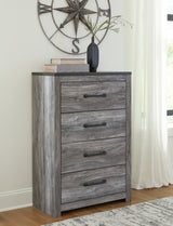Bronyan Queen Panel Bed with Mirrored Dresser and 2 Nightstands in Dark Gray from Ashley - Luna Furniture