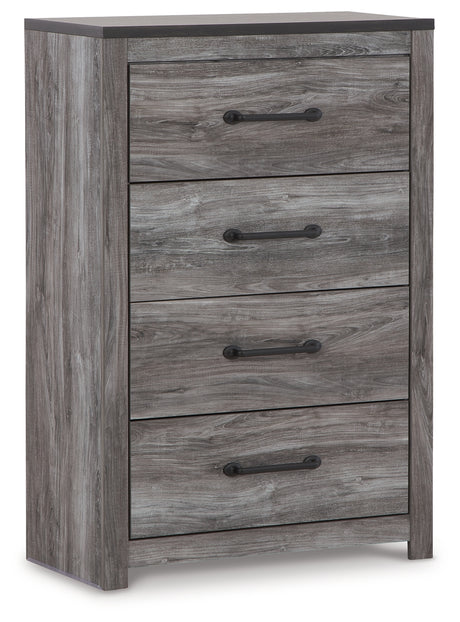 Bronyan Queen Panel Bed with Mirrored Dresser and Chest in Dark Gray from Ashley - Luna Furniture