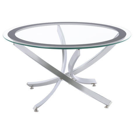Brooke Chrome 3-Piece Round Coffee and End Table Set from Coaster - Luna Furniture