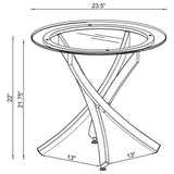 Brooke Chrome 3-Piece Round Coffee and End Table Set from Coaster - Luna Furniture